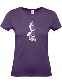 Lady T-Shirt lustige Tiere Einhornzebra, Einhorn, Zebra, lila, L