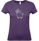 Lady T-Shirt lustige Tiere Einhornschwein, Einhorn, Schwein, Ferkel, lila, L