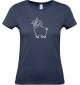 Lady T-Shirt lustige Tiere Einhornschwein, Einhorn, Schwein, Ferkel, navy, L