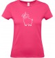 Lady T-Shirt lustige Tiere Einhornschwein, Einhorn, Schwein, Ferkel, pink, L