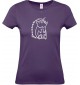 Lady T-Shirt lustige Tiere Einhornigel, Einhorn, Igel, lila, L