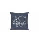 Sofa Kissen lustige Tiere Einhornnilpferd, Einhorn, Nilpferd, blau