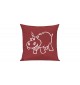 Sofa Kissen lustige Tiere Einhornnilpferd, Einhorn, Nilpferd, rot