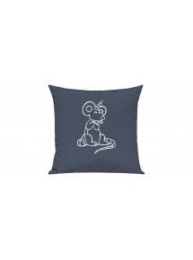 Sofa Kissen lustige Tiere Einhorn Maus , Einhorn, Maus  blau
