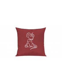 Sofa Kissen lustige Tiere Einhorn Maus , Einhorn, Maus  rot