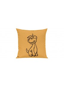 Sofa Kissen lustige Tiere Einhornhund, Einhorn, Hund, gelb