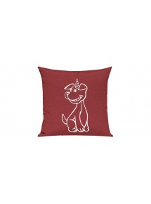 Sofa Kissen lustige Tiere Einhornhund, Einhorn, Hund, rot
