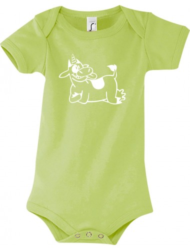 Baby Body lustige Tiere Einhornkuh, Einhorn, Kuh , gruen, 12-18 Monate