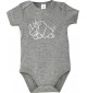 Baby Body lustige Tiere Einhornnashorn, Einhorn, Nashorn, grau, 12-18 Monate