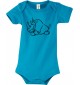 Baby Body lustige Tiere Einhornnashorn, Einhorn, Nashorn, hellblau, 12-18 Monate