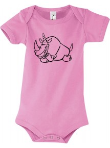 Baby Body lustige Tiere Einhornnashorn, Einhorn, Nashorn, rosa, 12-18 Monate