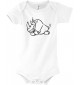 Baby Body lustige Tiere Einhornnashorn, Einhorn, Nashorn, weiss, 12-18 Monate