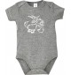 Baby Body lustige Tiere Einhornziege, Einhorn, Ziege, grau, 12-18 Monate