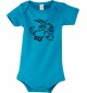 Baby Body lustige Tiere Einhornziege, Einhorn, Ziege, hellblau, 12-18 Monate