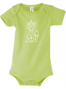 Baby Body lustige Tiere Einhornkatze, Einhorn, Katze, gruen, 12-18 Monate