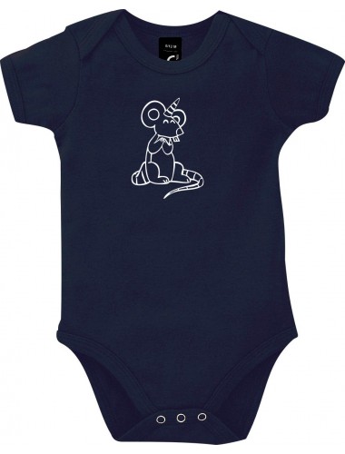 Baby Body lustige Tiere Einhorn Maus , Einhorn, Maus  blau, 12-18 Monate