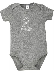 Baby Body lustige Tiere Einhorn Maus , Einhorn, Maus  grau, 12-18 Monate