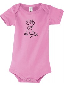Baby Body lustige Tiere Einhorn Maus , Einhorn, Maus  rosa, 12-18 Monate