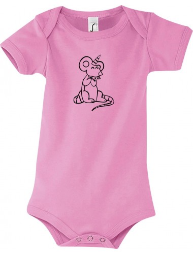 Baby Body lustige Tiere Einhorn Maus , Einhorn, Maus  rosa, 12-18 Monate