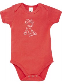Baby Body lustige Tiere Einhorn Maus , Einhorn, Maus  rot, 12-18 Monate