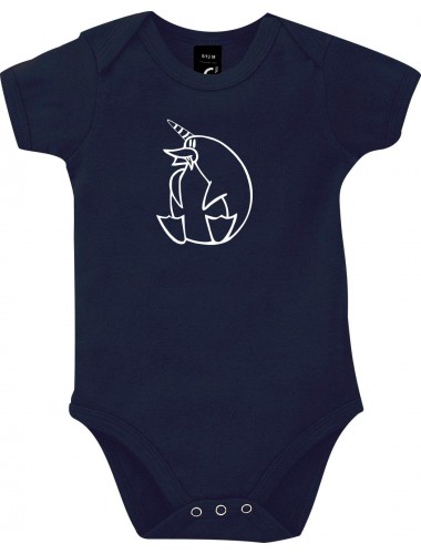 Baby Body lustige Tiere Einhornpinguin, Einhorn, Pinguin blau, 12-18 Monate