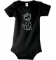Baby Body lustige Tiere Einhornhund, Einhorn, Hund, schwarz, 12-18 Monate