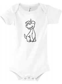 Baby Body lustige Tiere Einhornhund, Einhorn, Hund, weiss, 12-18 Monate