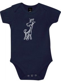 Baby Body lustige Tiere Einhorngiraffe, Einhorn, Giraffe, blau, 12-18 Monate