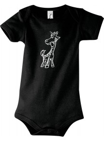 Baby Body lustige Tiere Einhorngiraffe, Einhorn, Giraffe, schwarz, 12-18 Monate