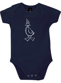 Baby Body lustige Tiere Einhornente, Einhorn, Ente, blau, 12-18 Monate