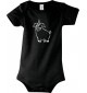 Baby Body lustige Tiere Einhornschwein, Einhorn, Schwein, Ferkel, schwarz, 12-18 Monate