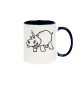 Kaffeepott lustige Tiere Einhornnilpferd, Einhorn, Nilpferd, blau