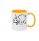 Kaffeepott lustige Tiere Einhornnilpferd, Einhorn, Nilpferd, gelb