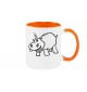 Kaffeepott lustige Tiere Einhornnilpferd, Einhorn, Nilpferd, orange