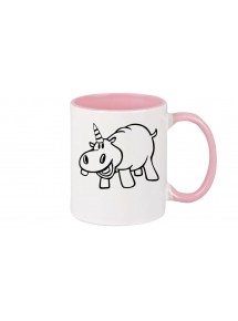 Kaffeepott lustige Tiere Einhornnilpferd, Einhorn, Nilpferd, rosa