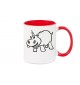 Kaffeepott lustige Tiere Einhornnilpferd, Einhorn, Nilpferd, rot