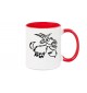 Kaffeepott lustige Tiere Einhornziege, Einhorn, Ziege, rot