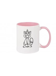 Kaffeepott lustige Tiere Einhornkatze, Einhorn, Katze, rosa