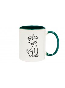 Kaffeepott lustige Tiere Einhornhund, Einhorn, Hund, gruen
