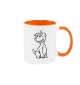 Kaffeepott lustige Tiere Einhornhund, Einhorn, Hund, orange