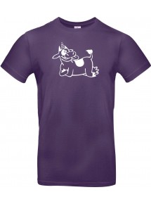 T-Shirt lustige Tiere Einhornkuh, Einhorn, Kuh  lila, L