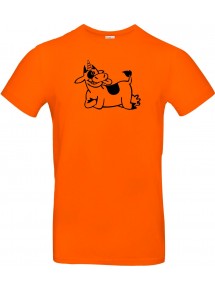 T-Shirt lustige Tiere Einhornkuh, Einhorn, Kuh  orange, L