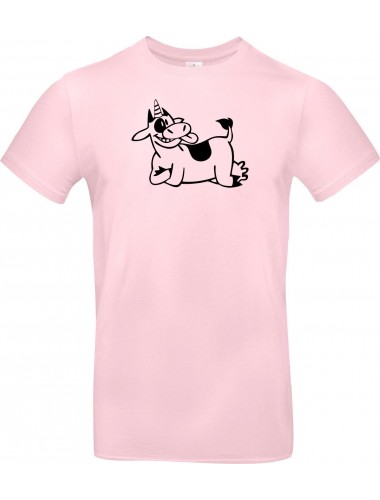 T-Shirt lustige Tiere Einhornkuh, Einhorn, Kuh  rosa, L