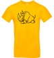 T-Shirt lustige Tiere Einhornnashorn, Einhorn, Nashorn  gelb, L