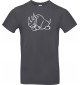 T-Shirt lustige Tiere Einhornnashorn, Einhorn, Nashorn  grau, L