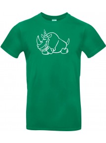 T-Shirt lustige Tiere Einhornnashorn, Einhorn, Nashorn  kelly, L