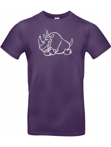 T-Shirt lustige Tiere Einhornnashorn, Einhorn, Nashorn  lila, L