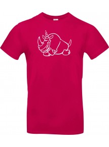 T-Shirt lustige Tiere Einhornnashorn, Einhorn, Nashorn  pink, L