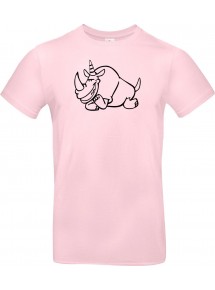 T-Shirt lustige Tiere Einhornnashorn, Einhorn, Nashorn  rosa, L