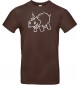 T-Shirt lustige Tiere Einhornnilpferd, Einhorn, Nilpferd  braun, L